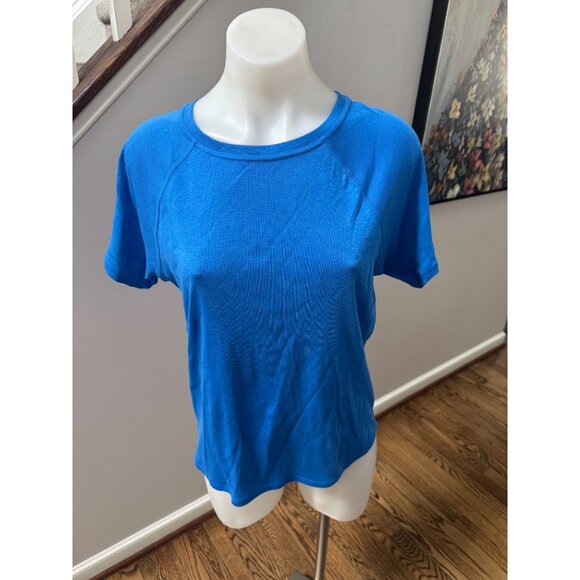 NWT ALL ACCESS Bandier The Dynamic Tee Brisk Blue Size Small - Picture 2 of 4